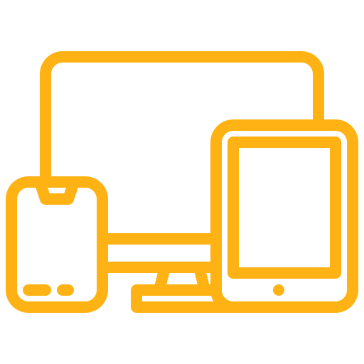 Icon für responsives Webdesign – Symbol für Smartphone, Tablet und Desktop
